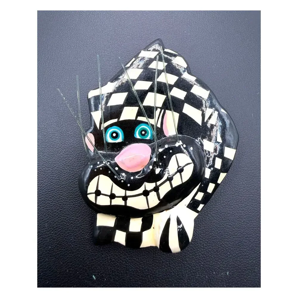 Kelly Graham Cheshire Cat-Purrfect Pieces Line Brooch Unsigned